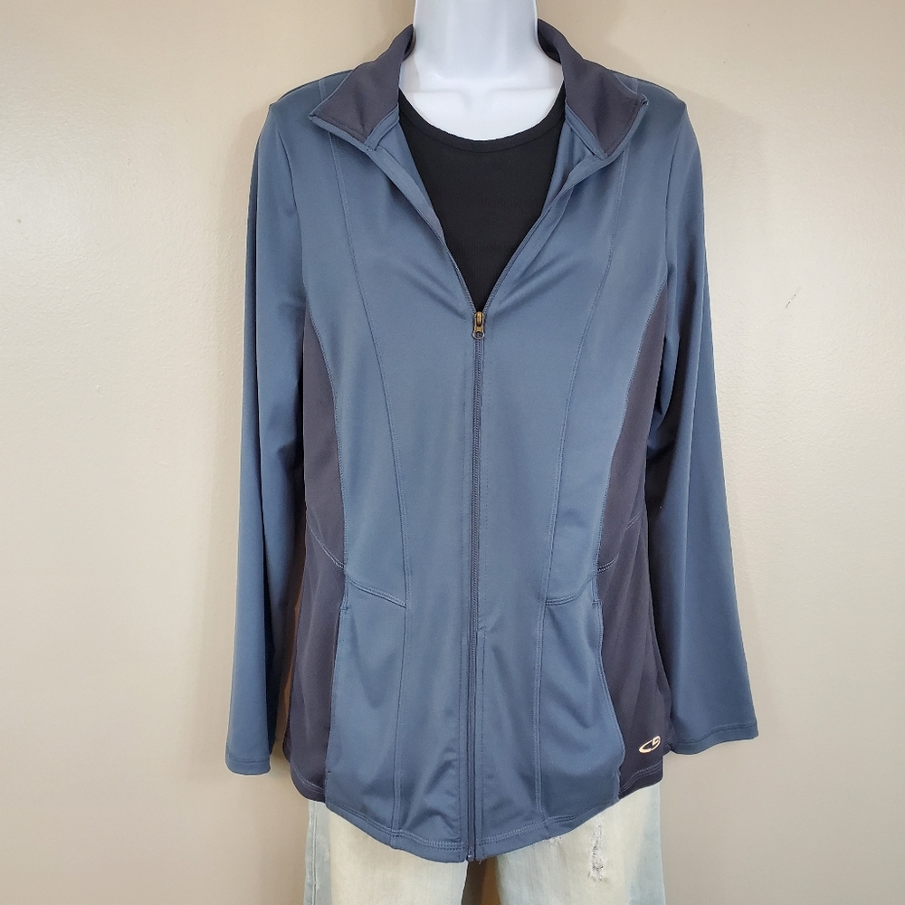 C9 by Champion Duo Dry Lightweight 2-Tone Gray Zip Up Track Jacket